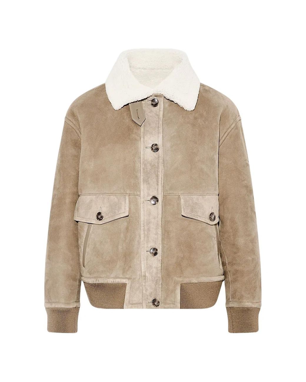 Yves Salomon Natural Chouquette Shearling Jacket