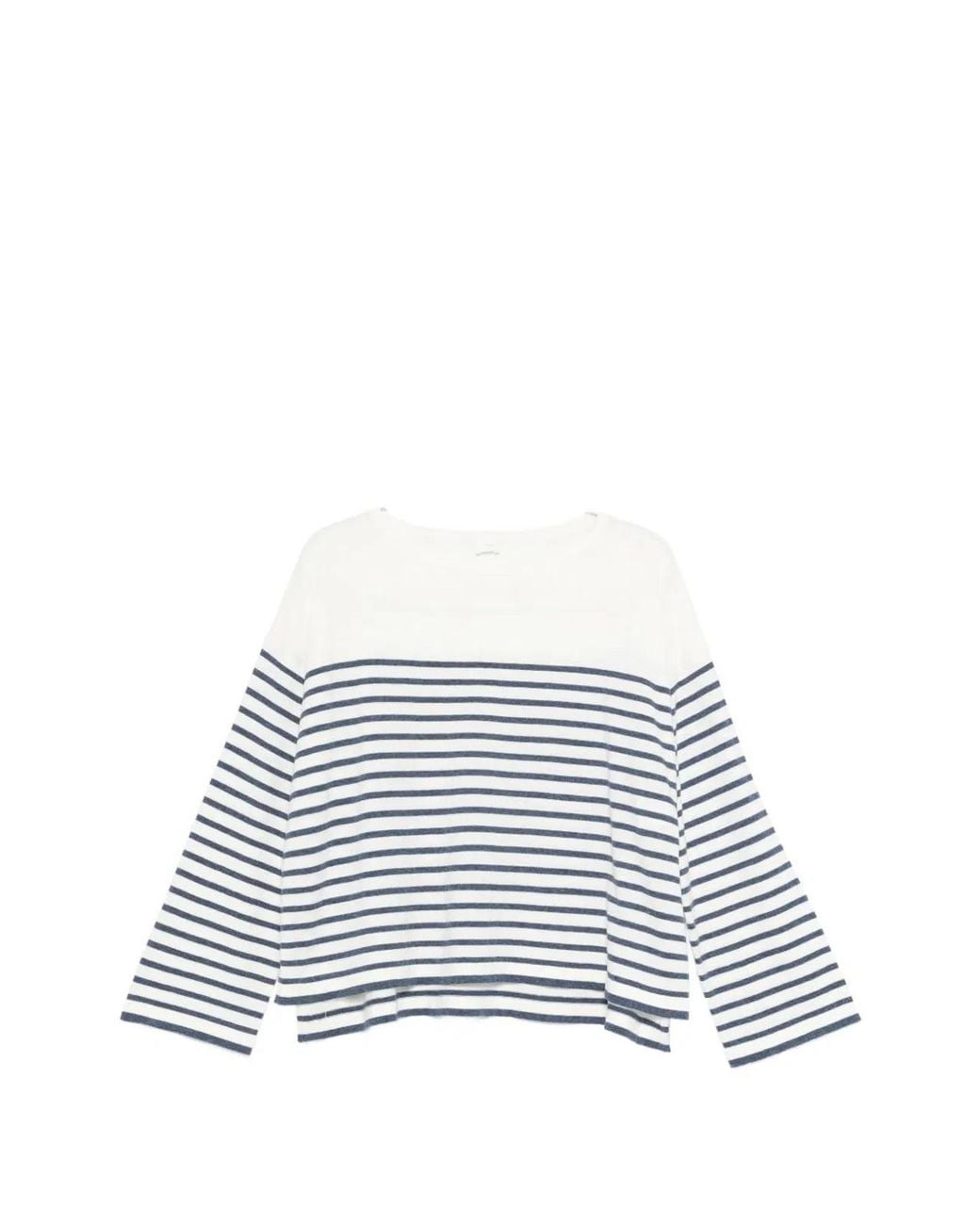 C.t. Plage White Striped Cotton Sweater