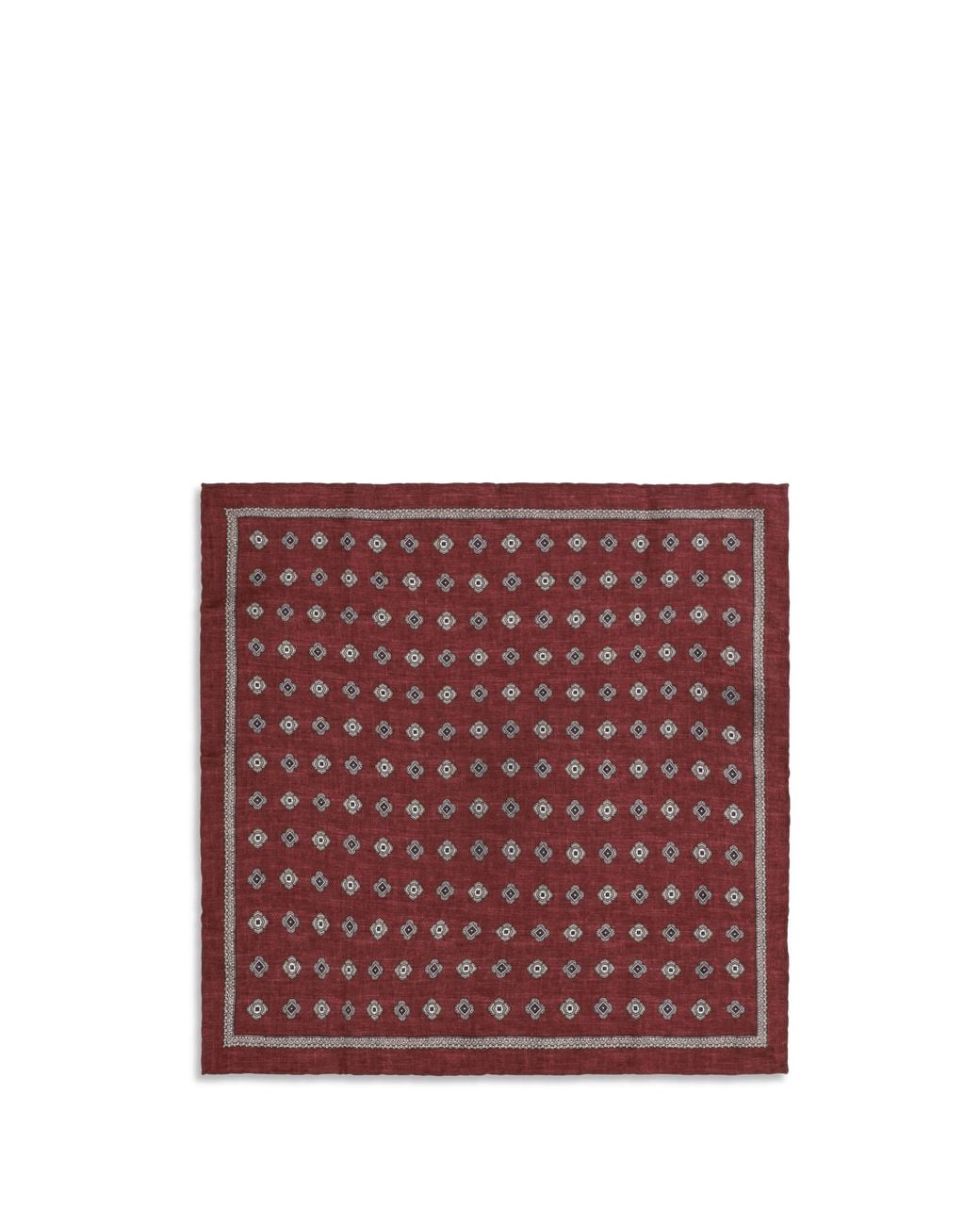 Brunello Cucinelli Red Jacquard Silk Pocket Square for men