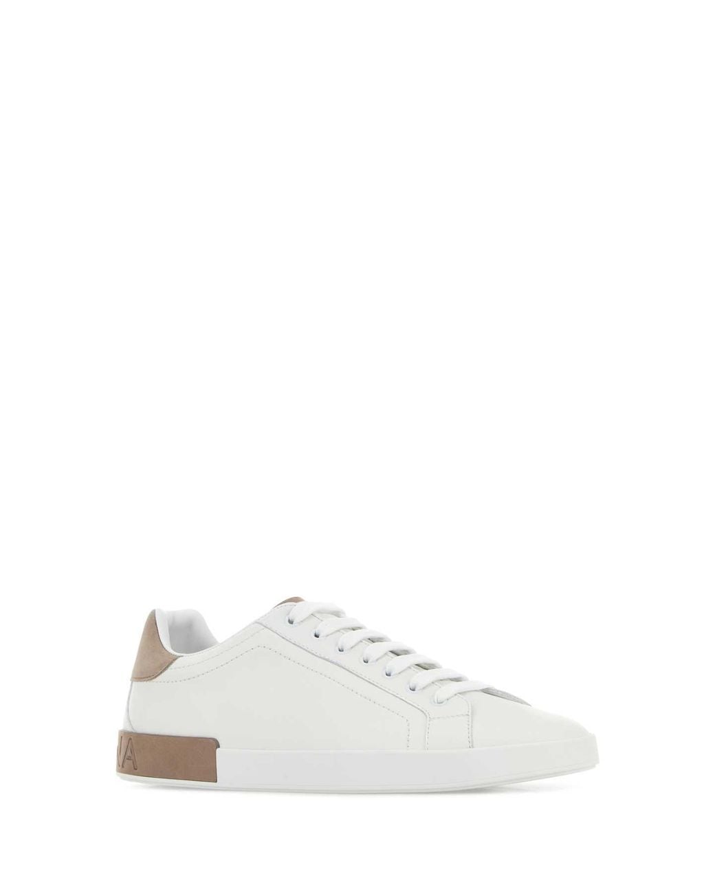 Dolce & Gabbana White Nappa Leather & Nubuck Sneakers for men