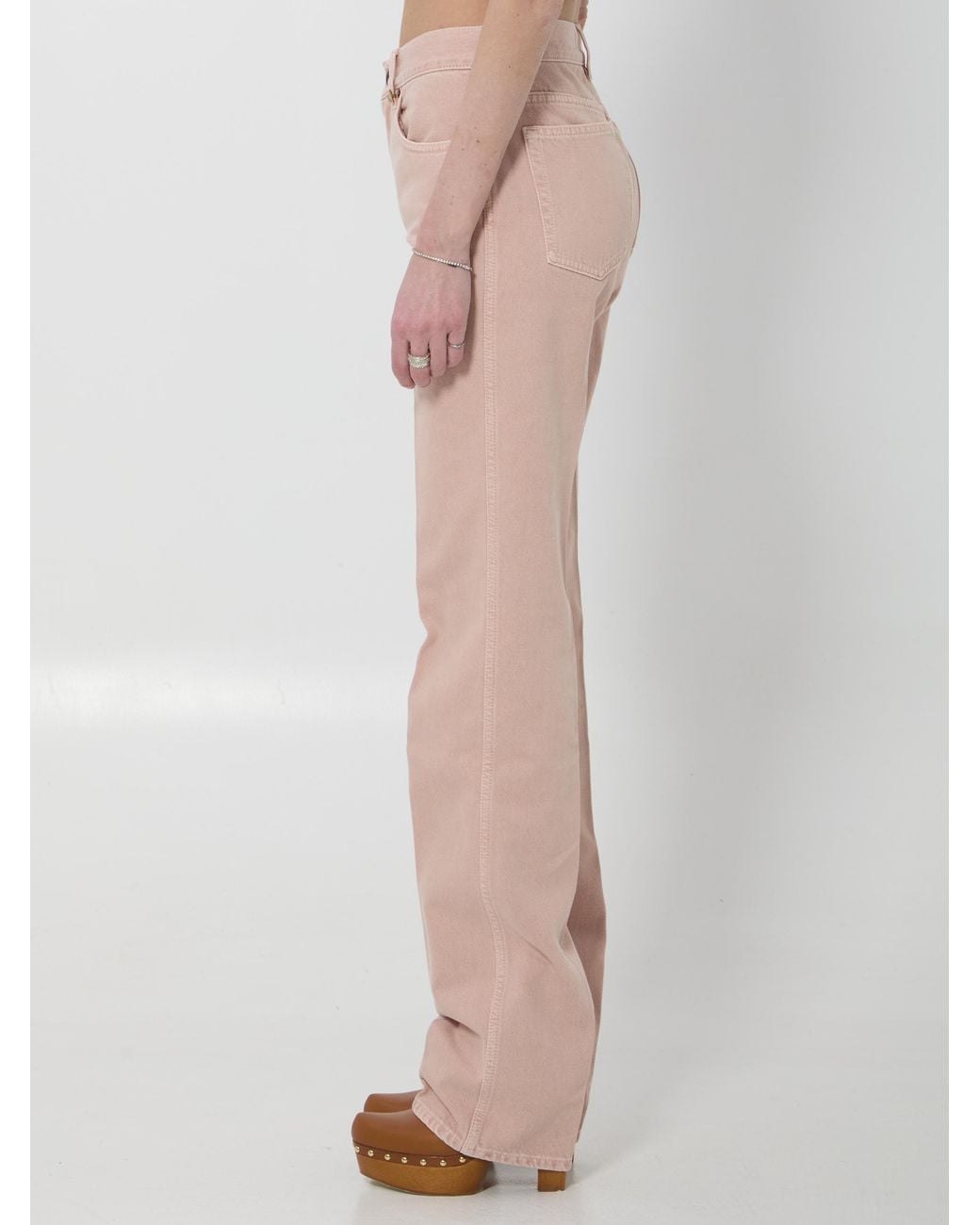 Chloé Pink Straight-Leg Jeans