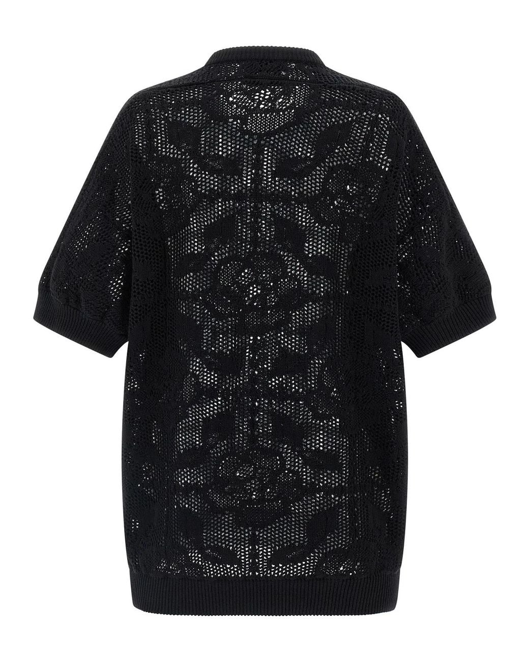 Nude Black Openwork Cotton Sweater