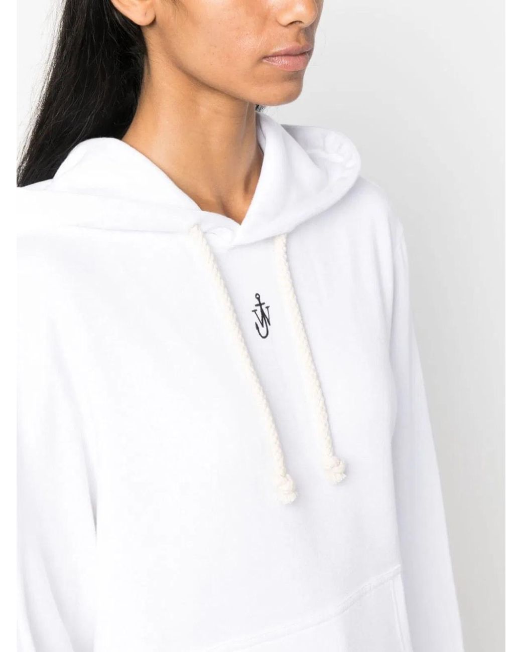 J.W. Anderson White Anchor Embroidery Hoodie