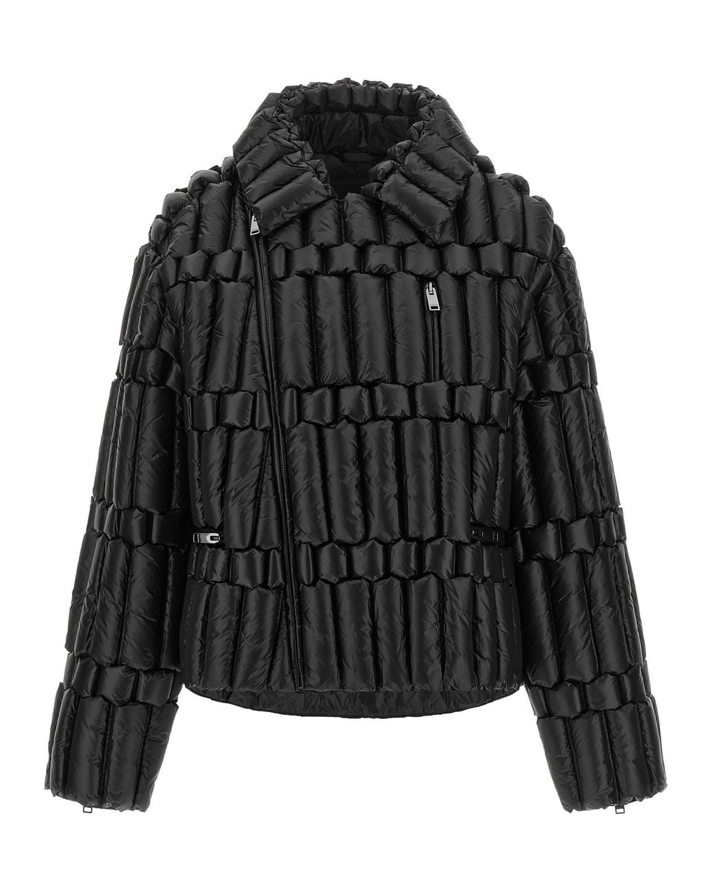 RAXXY Black 3D Biker Down Jacket
