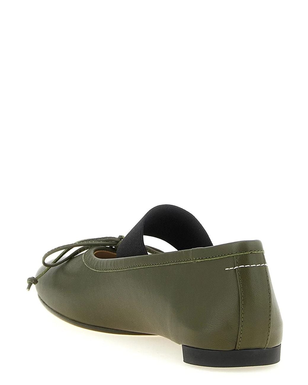MM6 by Maison Margiela Green 'Anatomic Numeric' Ballet Flats