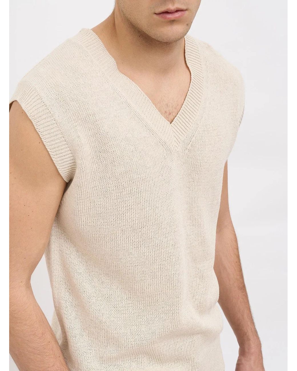Daniele Alessandrini White Knitted Vest for men