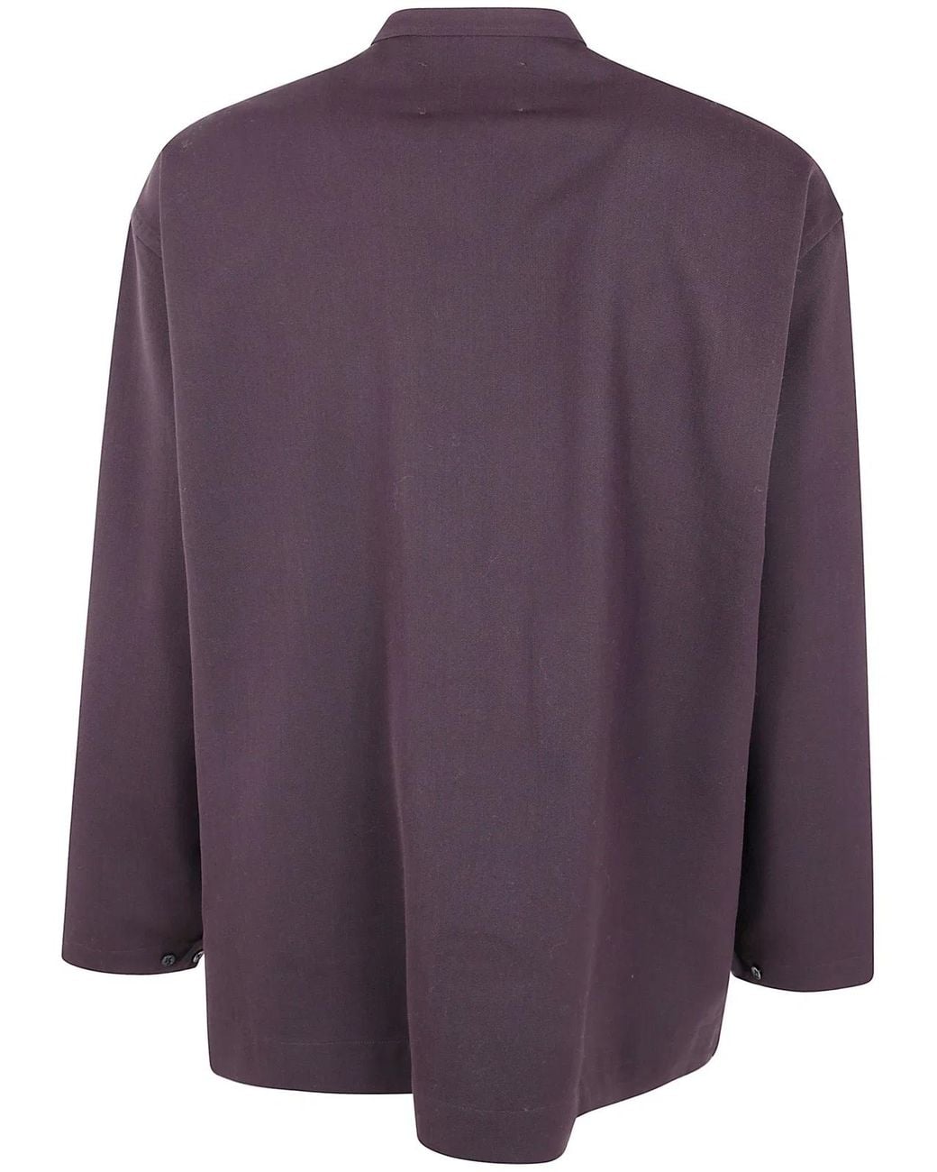 Studio Nicholson Purple "Karst" Grandad Collar Shirt for men