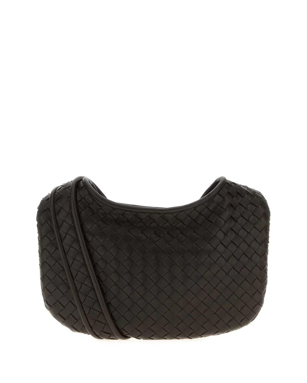 Bottega Veneta Black Dark Leather Small Veneto Crossbody Bag for men