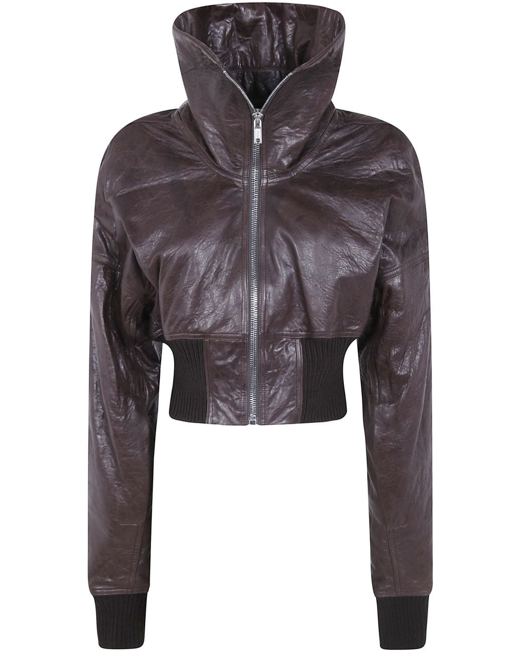 Rick Owens Gray Grease Dracuflight Cropped Jacket
