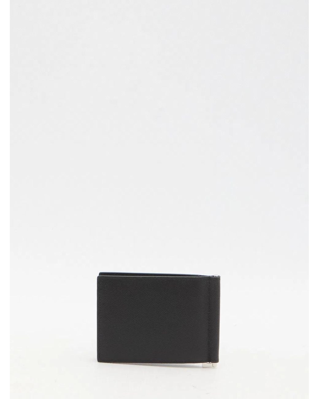 Saint Laurent White Paris Bill Clip Wallet for men