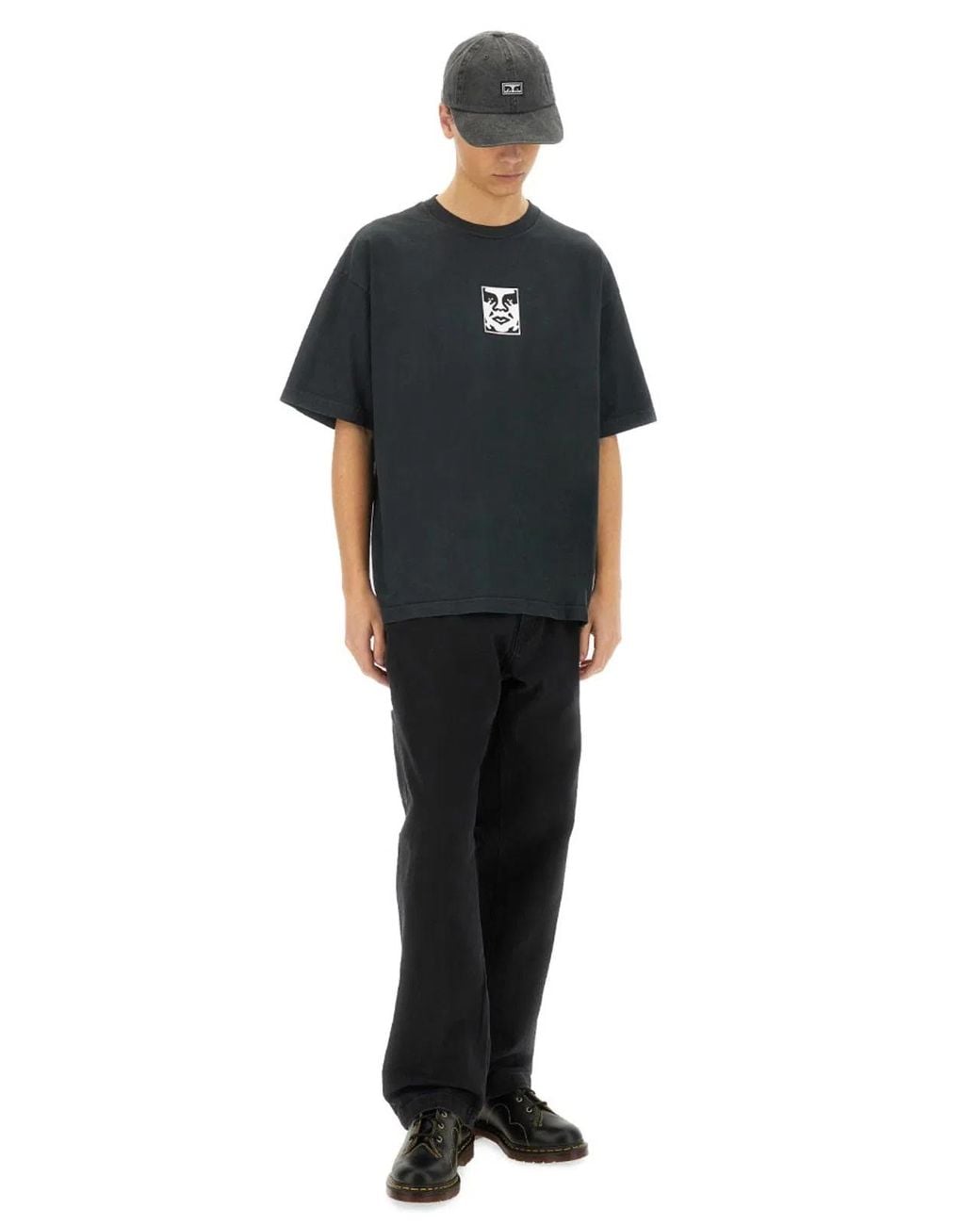 Obey Black Cotton T-Shirt for men
