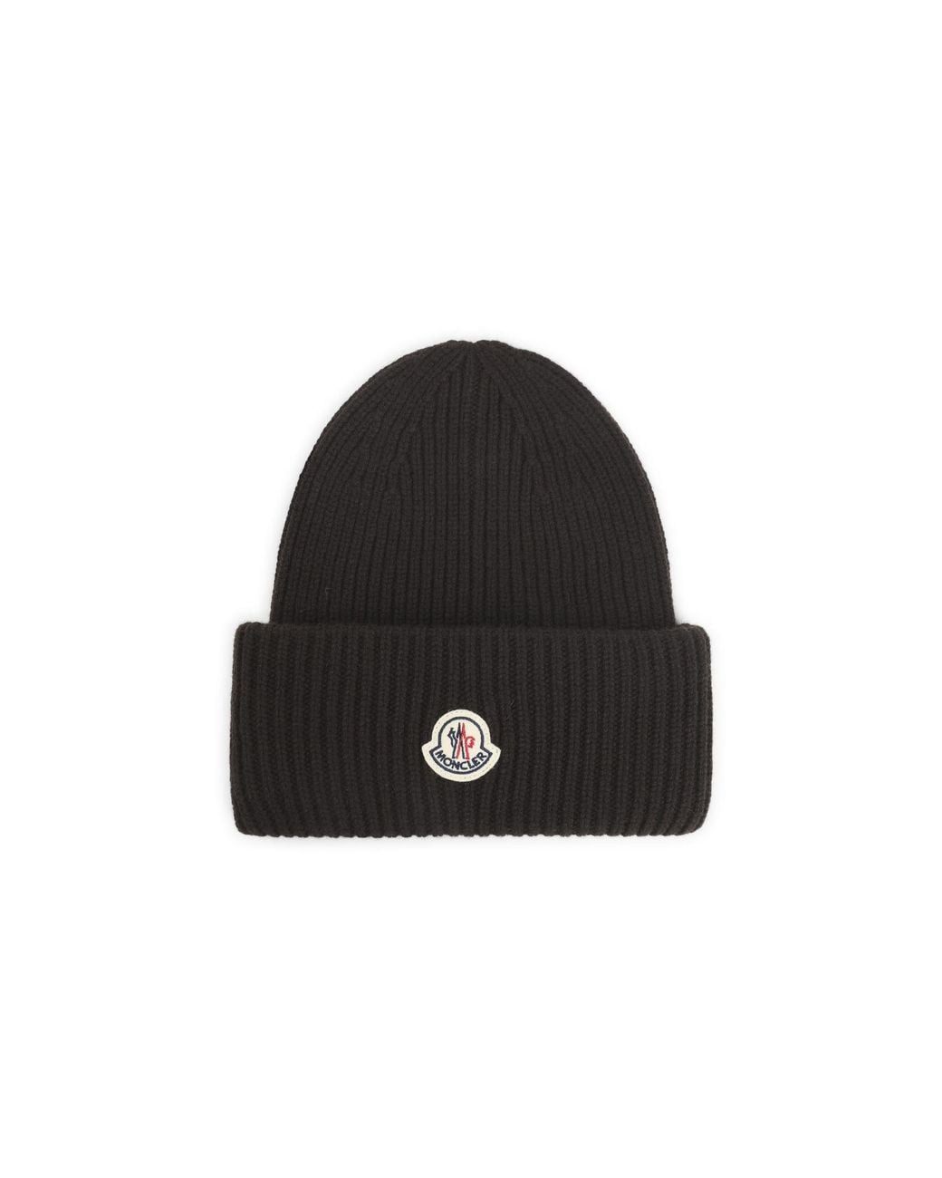 Moncler Black Virgin Wool Hat for men
