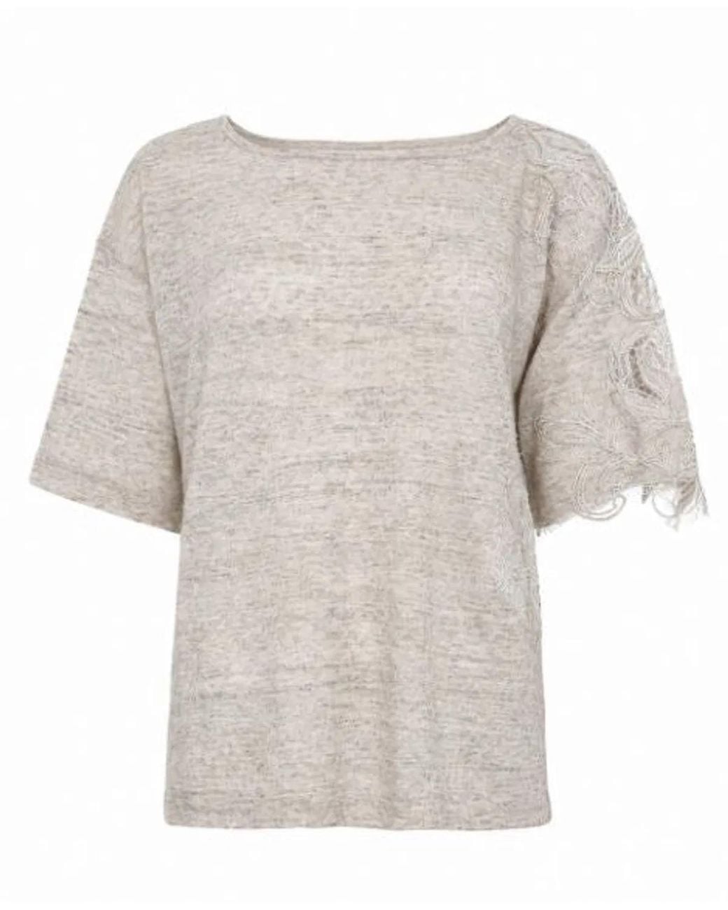 D.exterior White Shell Wool Tee Shirt
