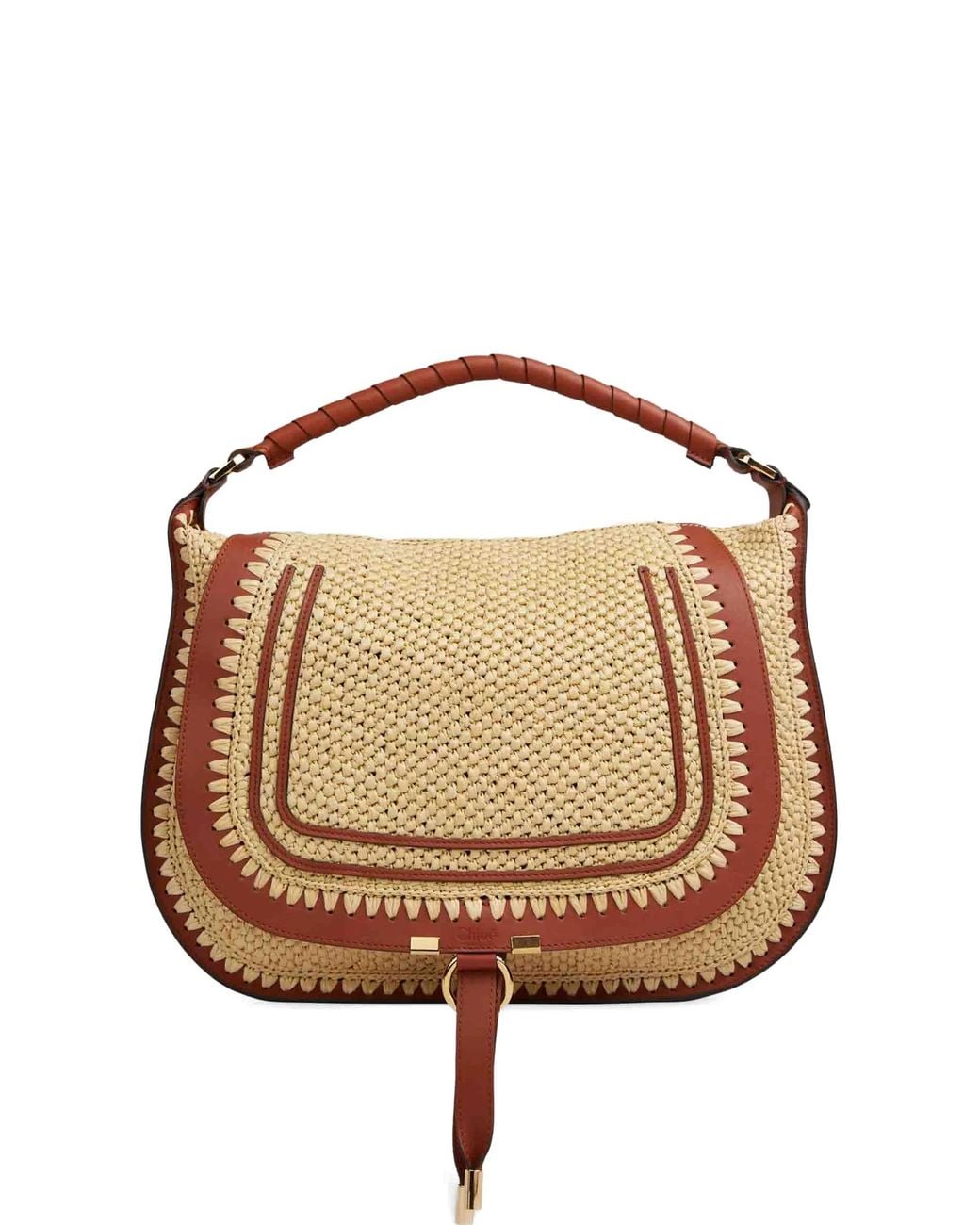 Chloé Metallic Raffia Marcie Handbag