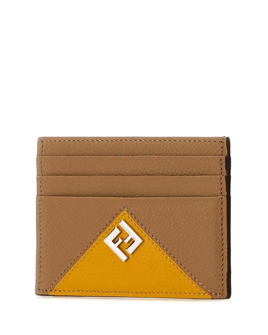 Fendi Orange Leather Card Holder for men