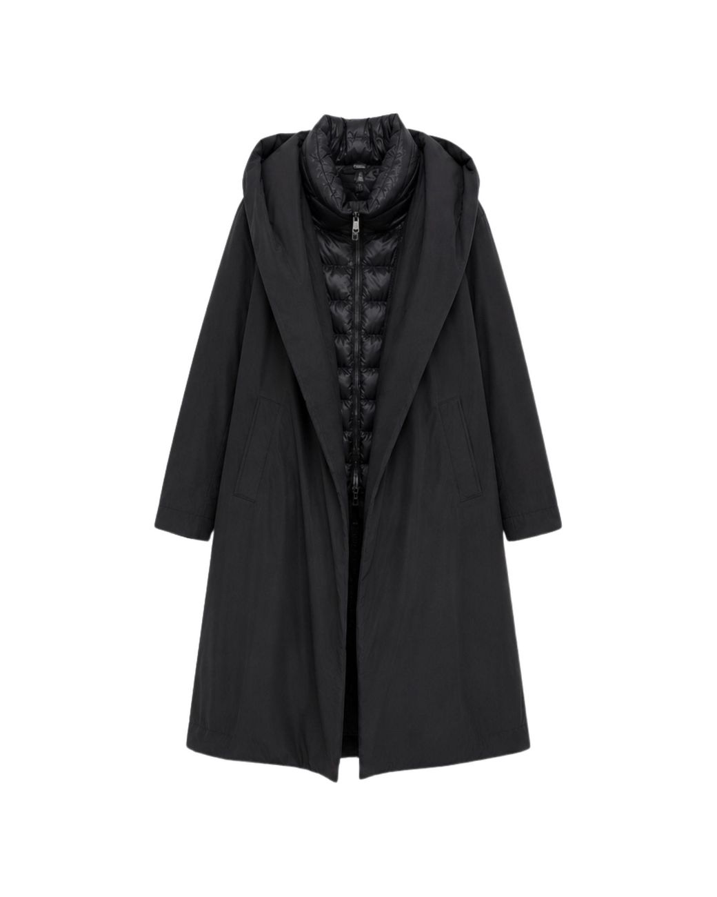 Herno Black 2 Layer Windstopper Padded Coat With Belt