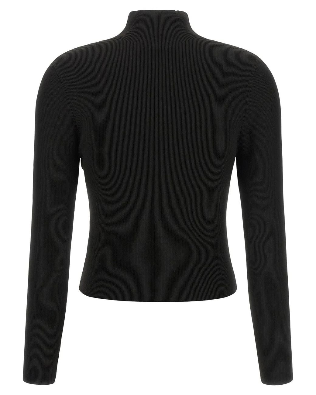 Alexander Wang Black Ribbed Sweater With Logo