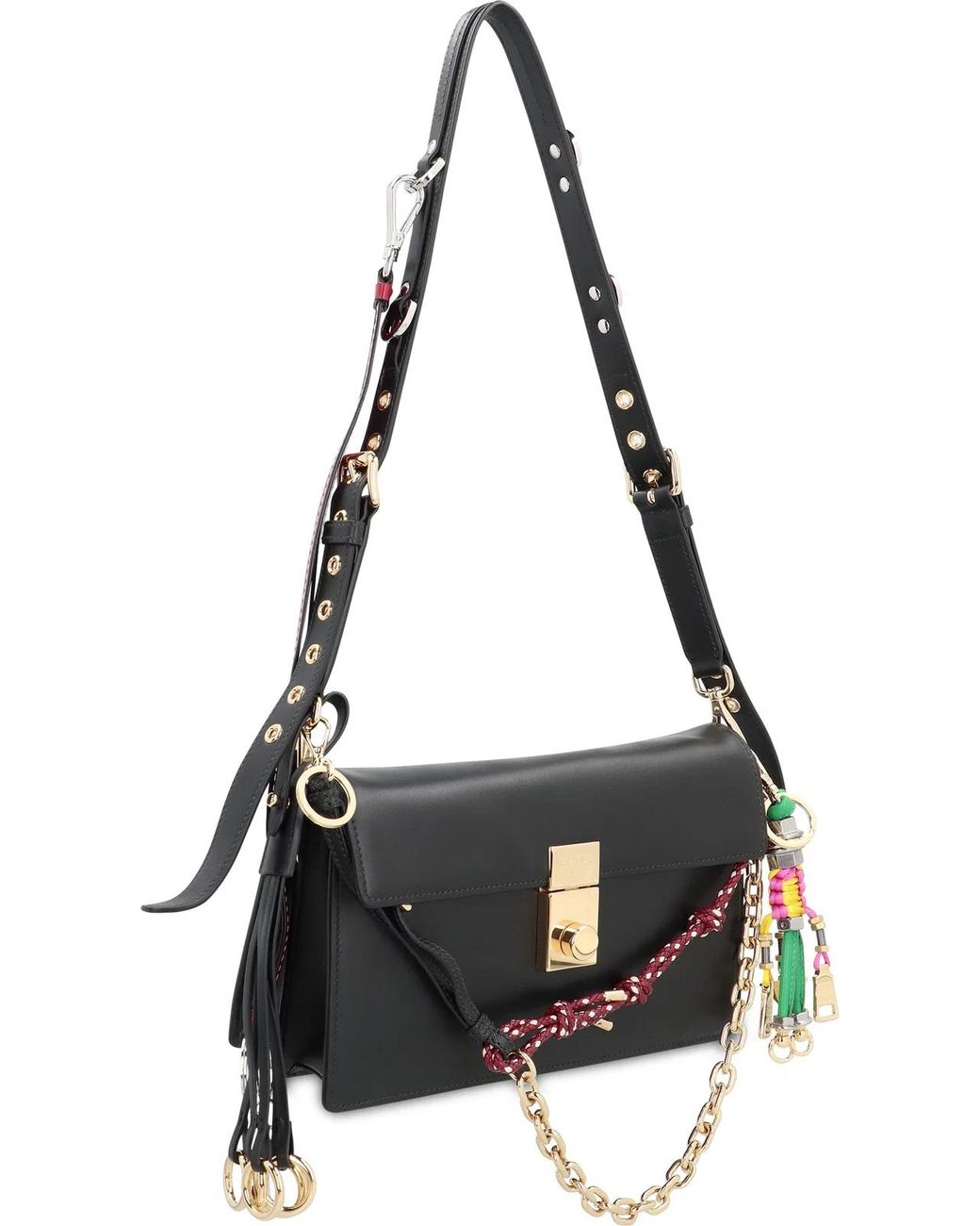 Prada Black Leather Shoulder Bag Soft Sound Calf