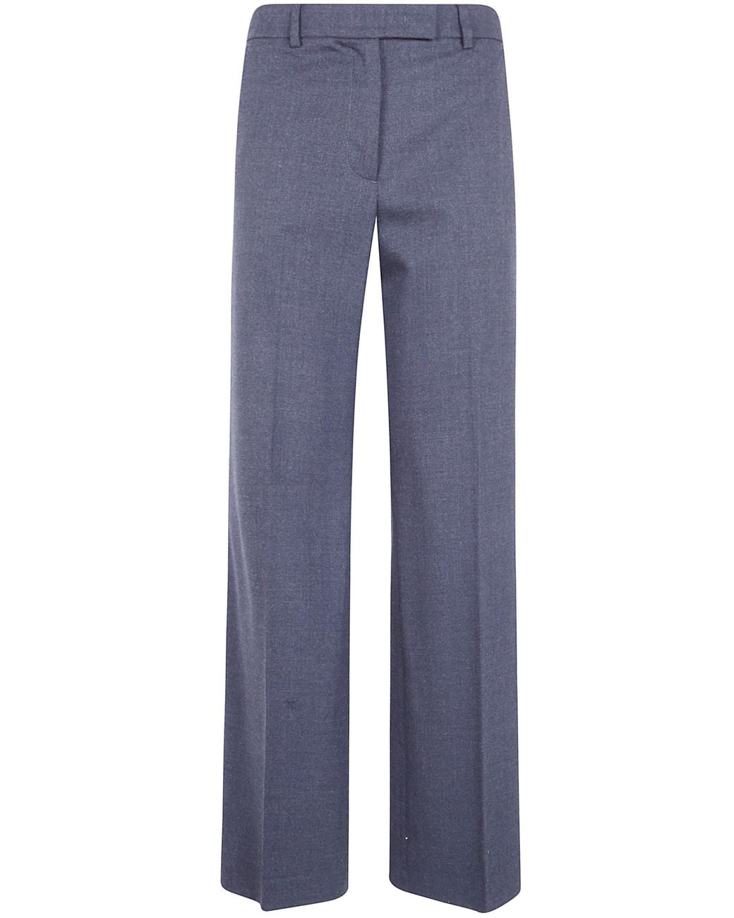 Seventy Blue Wool Wide Leg Trousers