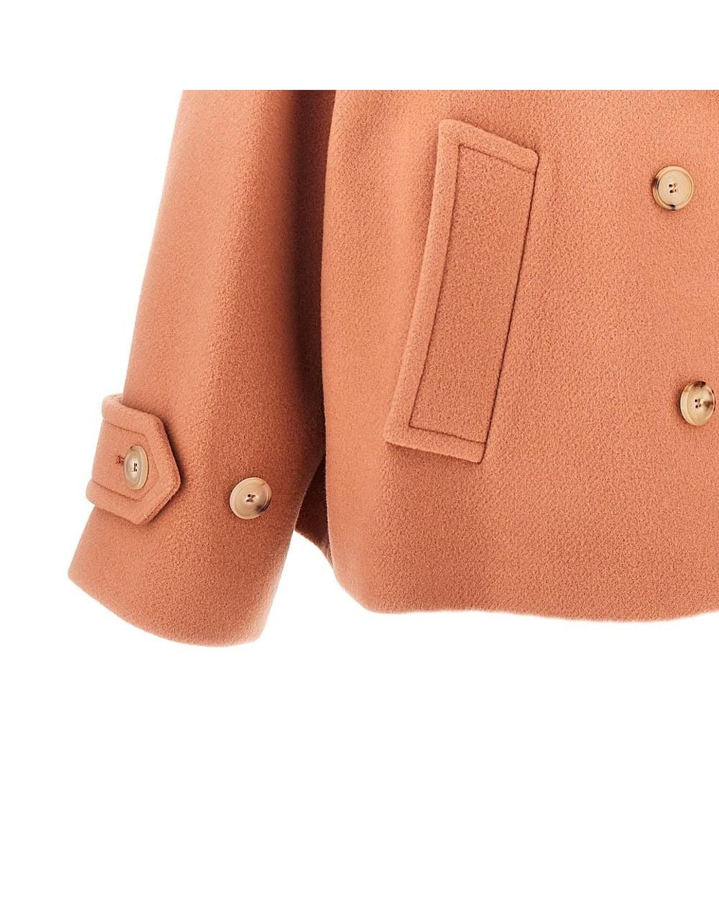 Chloé Orange Oversized Double-Breasted Wool Peacoat