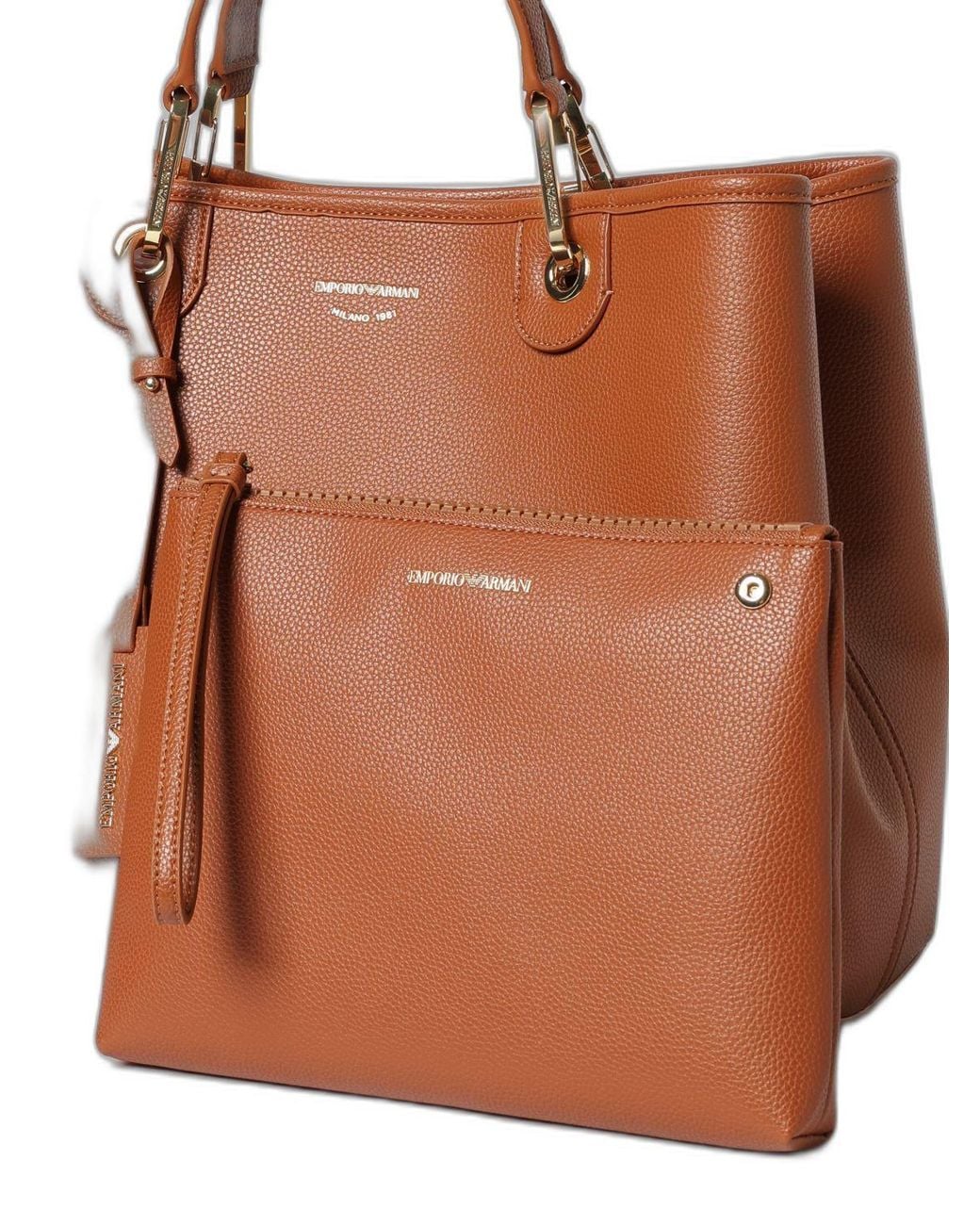 Emporio Armani Brown Myea Medium Tote Bag