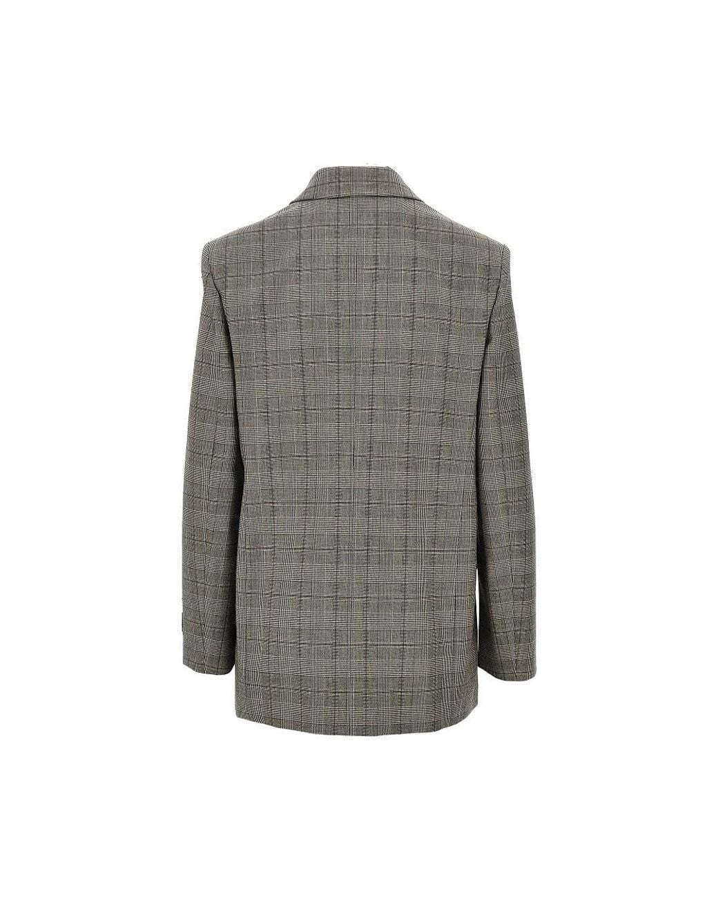 Pinko Gray Prince Of Wales Double-Breasted Jacket