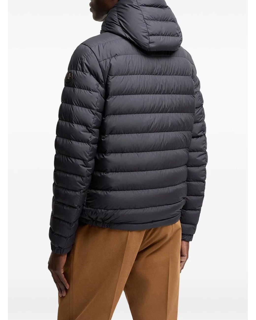 Moncler Gray Solienn Hooded Short Down Jacket for men