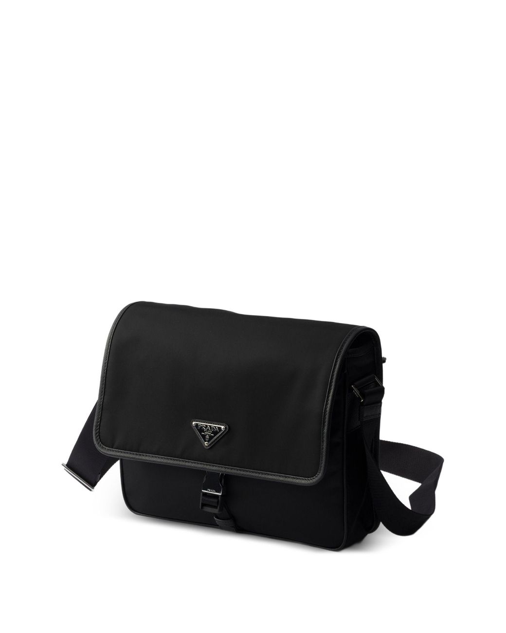 Prada Black Re-Nylon Buckled Shoulder Bag for men