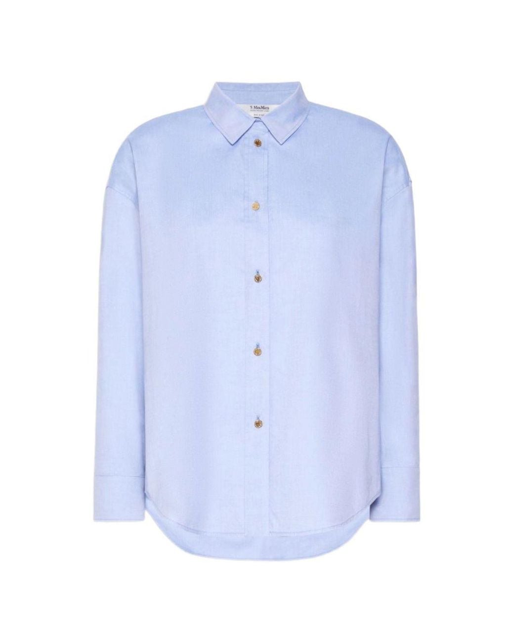 Max Mara Blue Volonta Cotton Button-Down Shirt For
