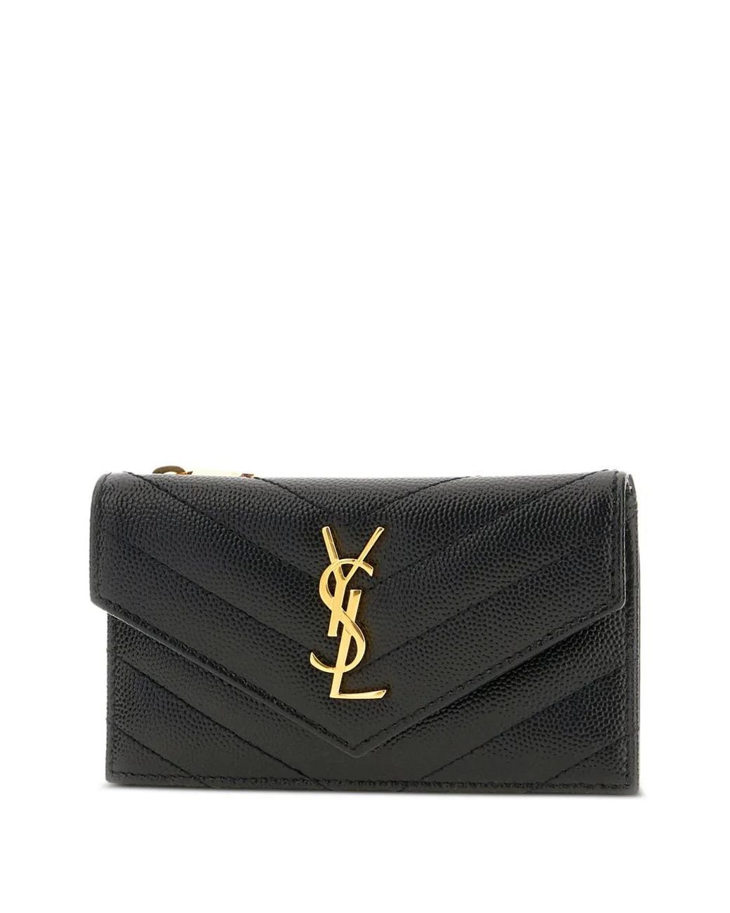 Saint Laurent Black Portacarte Cassandre