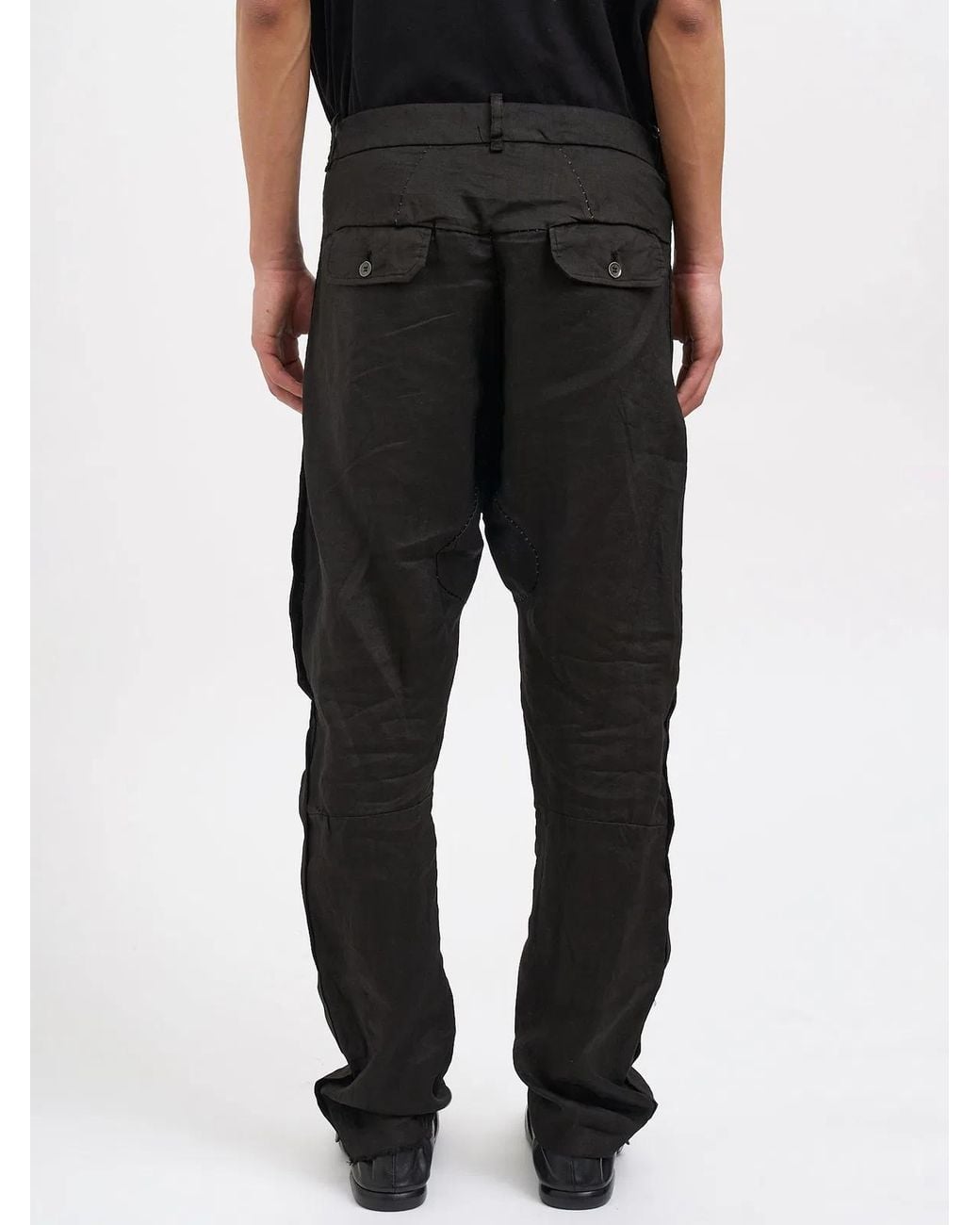 Masnada Black Baggy Copper Pants for men