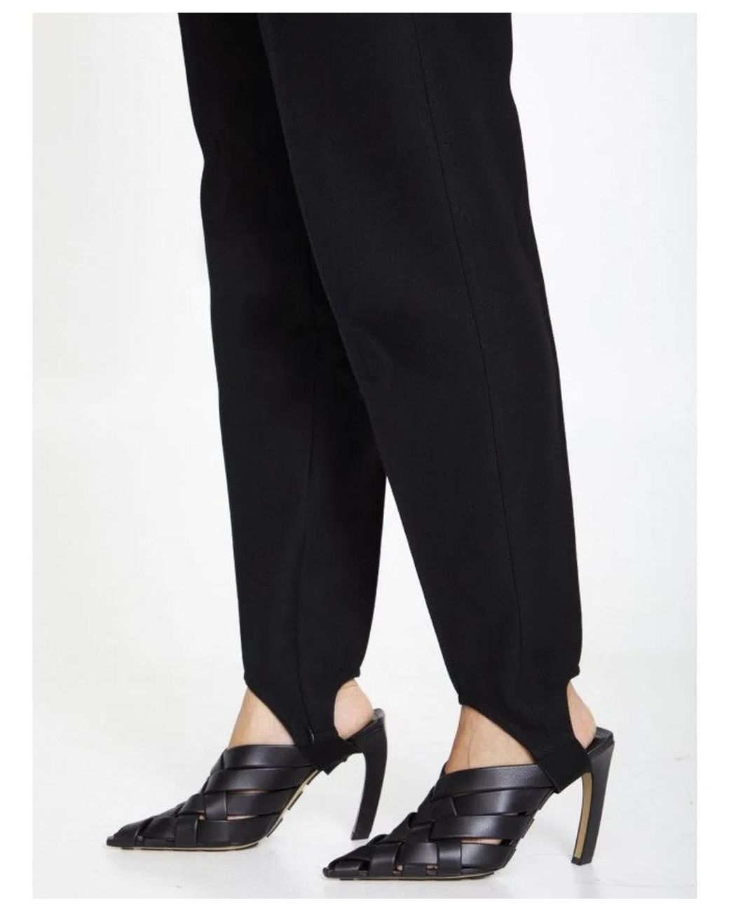 Bottega Veneta Black High-Rise Cotton Trousers