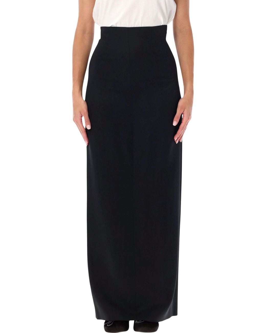 MM6 by Maison Margiela Black Long Skirt With Back Slit