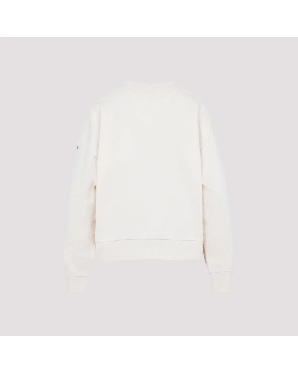 Moncler White Hoodie With Embroidered Logo