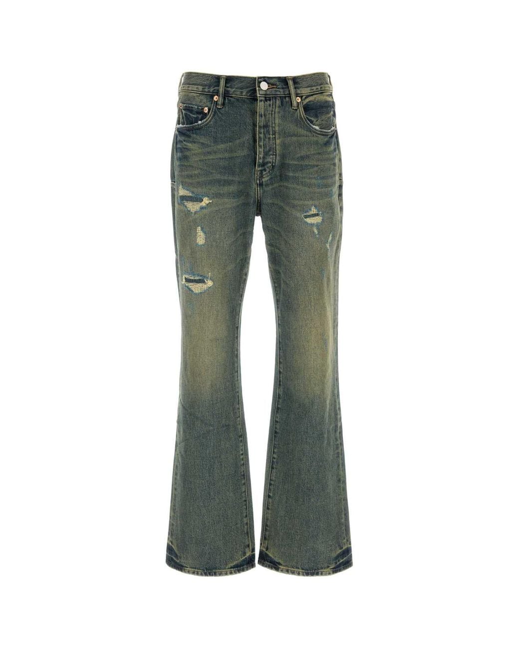 Purple Denim Green Denim Jeans for men