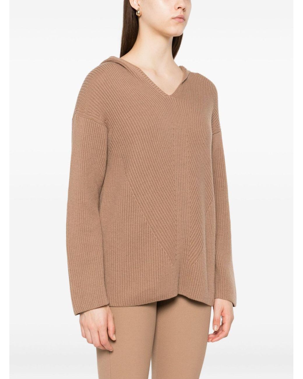 Max Mara Natural S Max Mara Ribbed Wool Sweatshirt