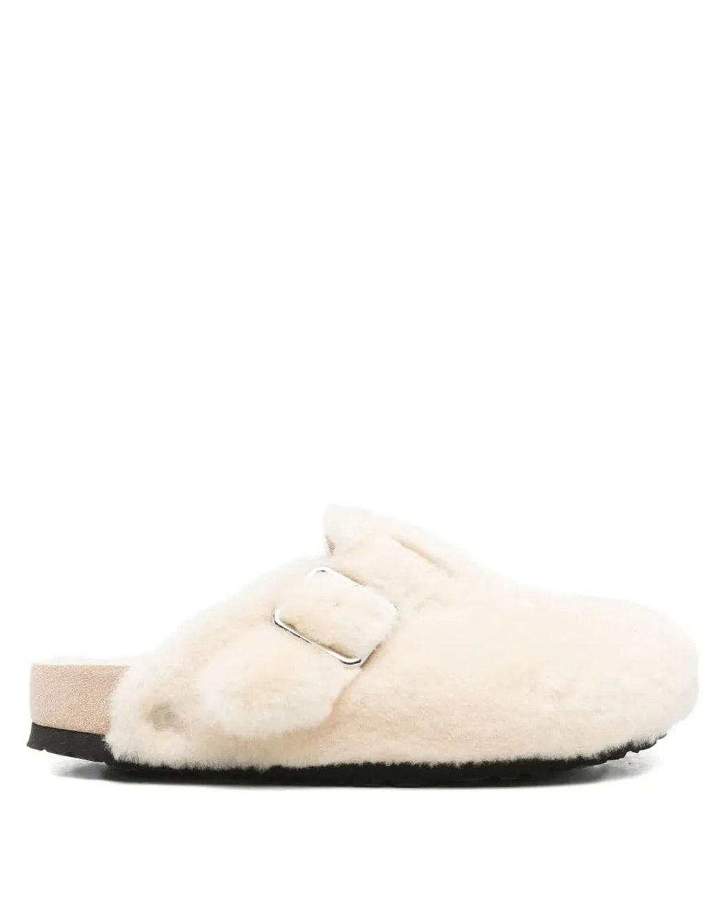 Birkenstock White Boston Shearling Clogs