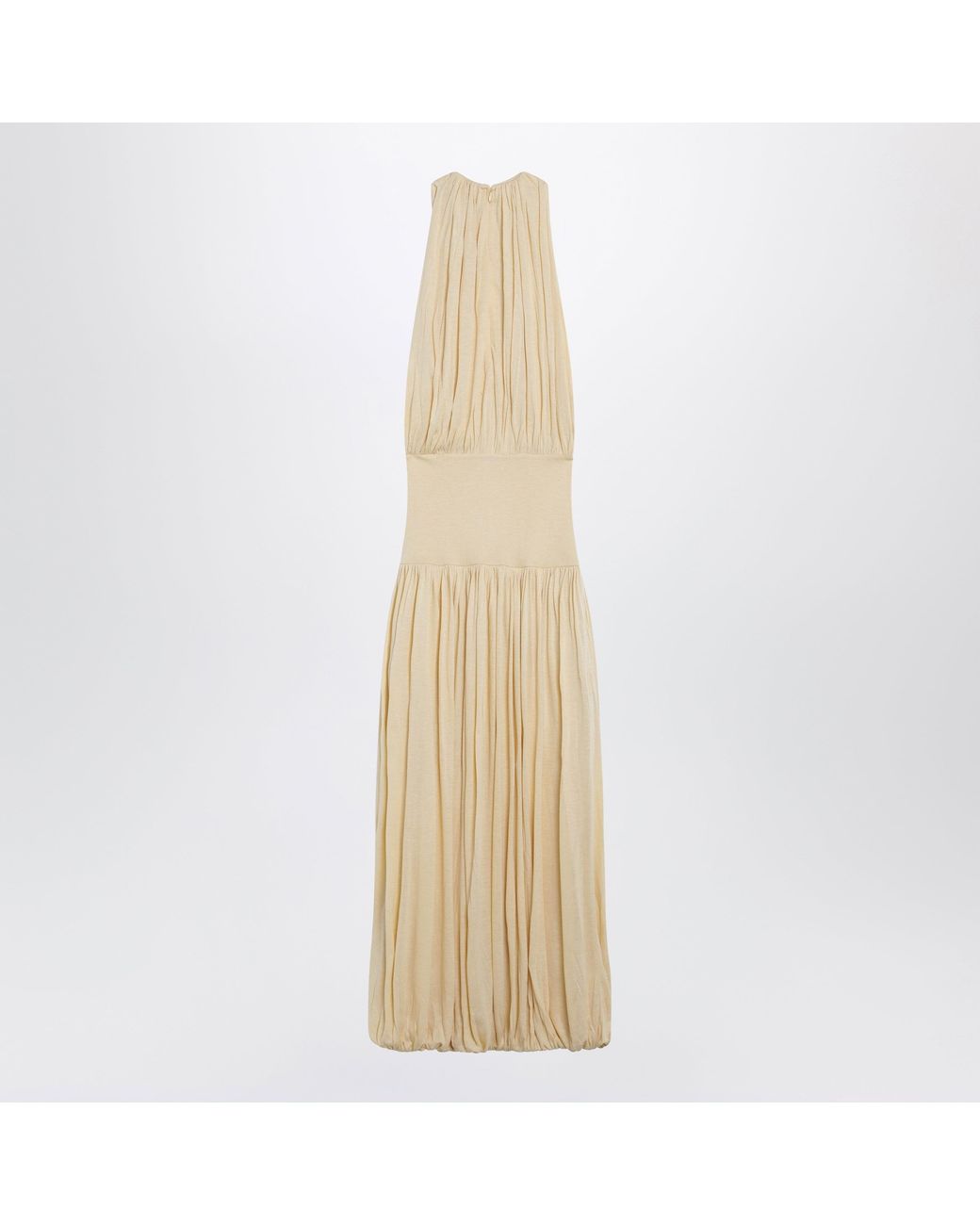 Totême Natural Sleeveless Ruched Midi Dress