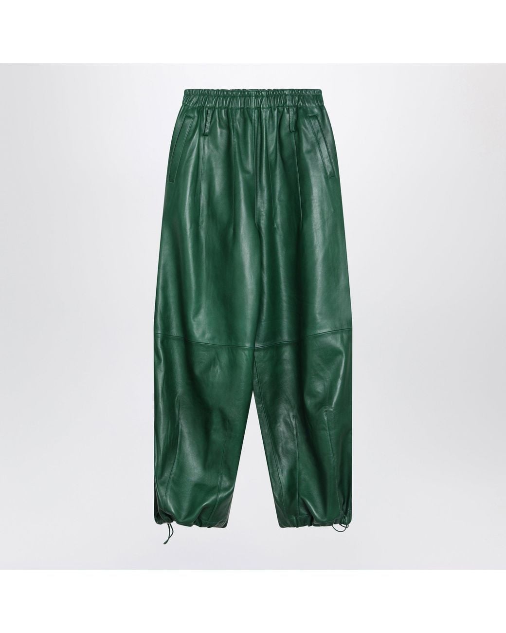 Frankie Shop Green Oakdale Leather Trousers