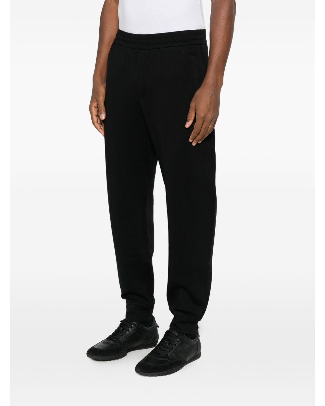 Emporio Armani Black Logo Cotton Sweatpants for men