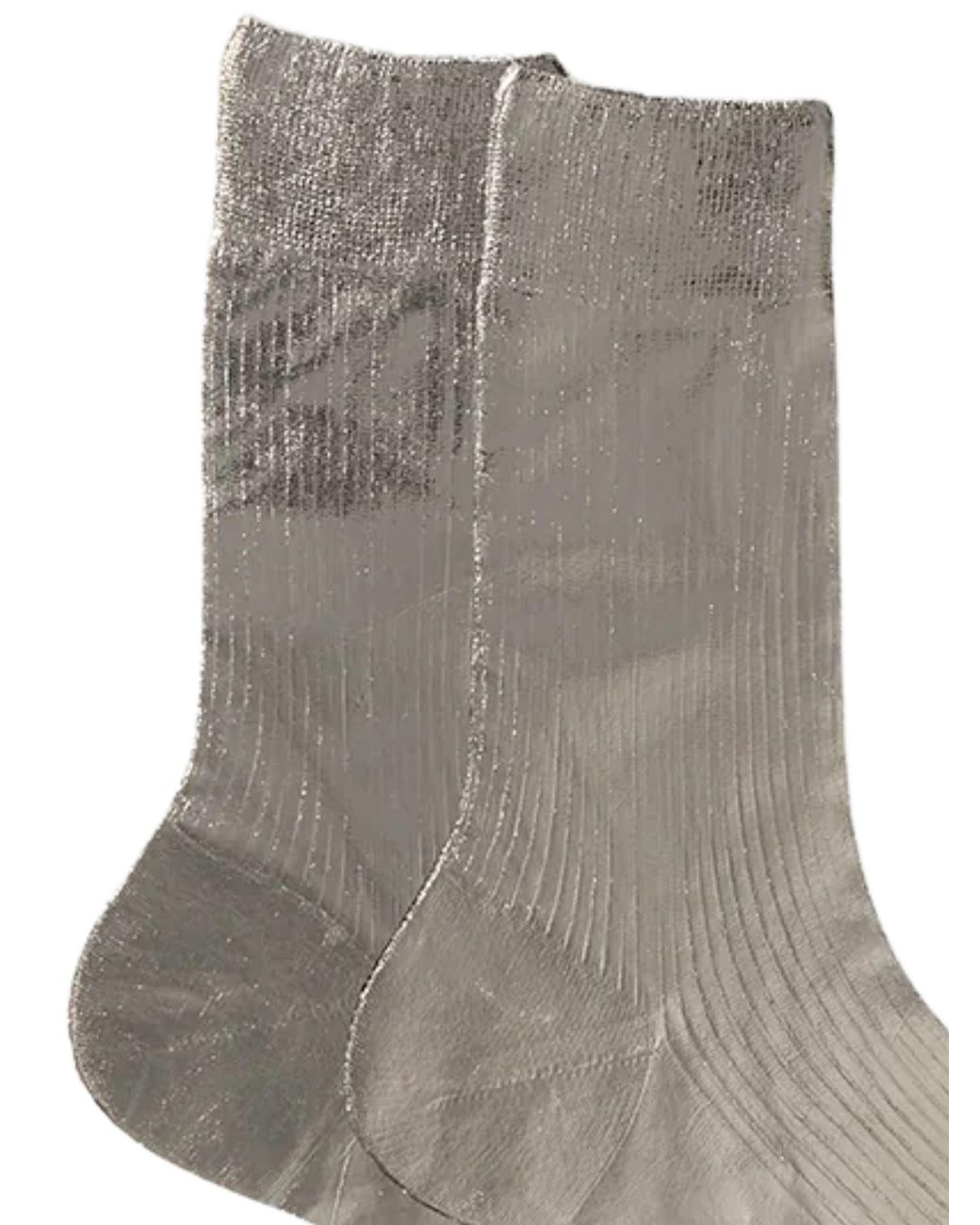 Maria La Rosa Gray One Ribbed Laminated Socks
