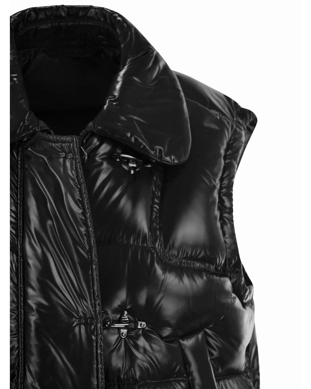 Fay Black 3-Hook Down Waistcoat
