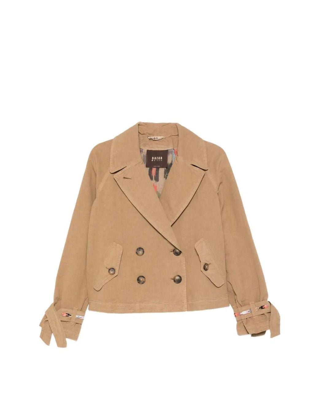 Bazar Deluxe Natural Short Double-Breasted Jacket