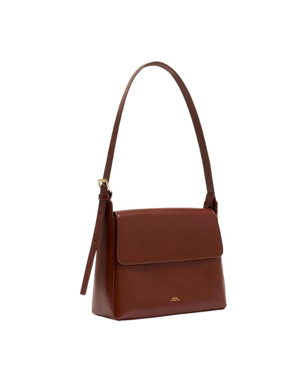A.P.C. Brown Virginie Flap Shoulder Bag