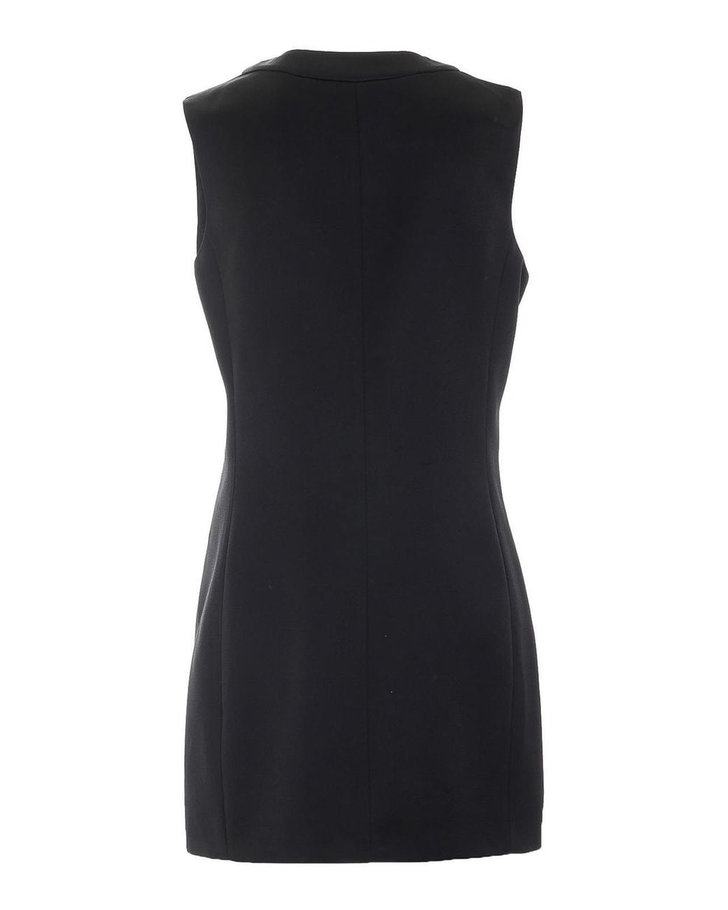 Saint Laurent Black Mini Buttons And Crystals Dress
