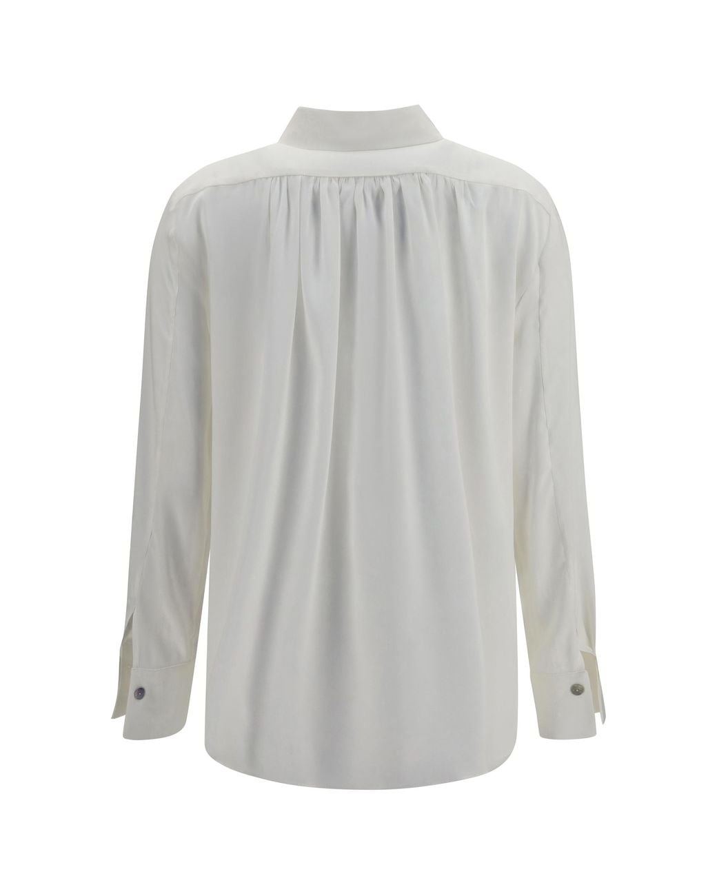 Adidas By Stella McCartney White Adidas By Stella Mccartney Silk Shirt With Back Gathering