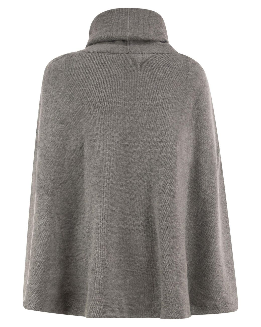 7 For All Mankind Gray Wool Roll-Neck Poncho