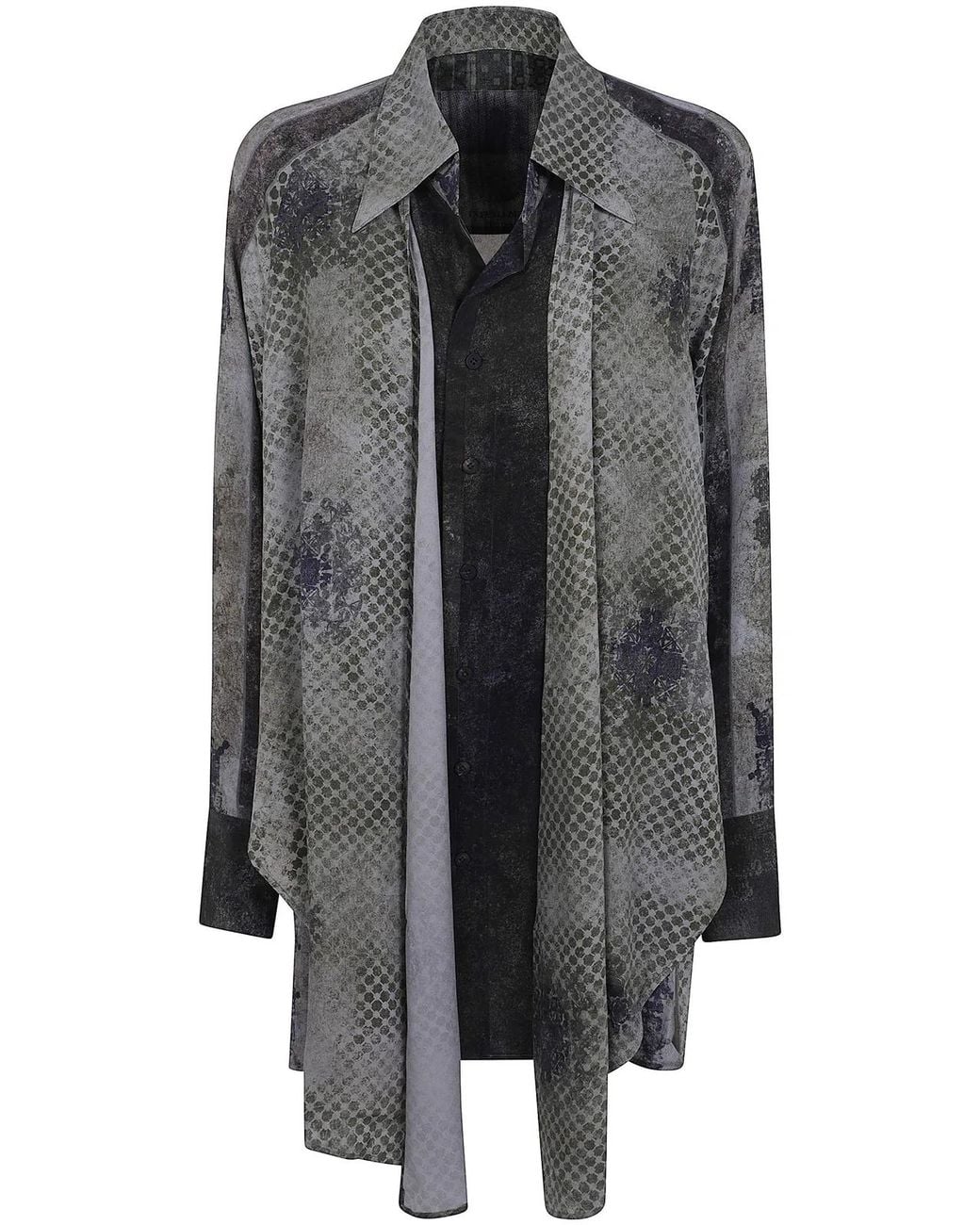 Ziggy Chen Gray Drape Long Shirt
