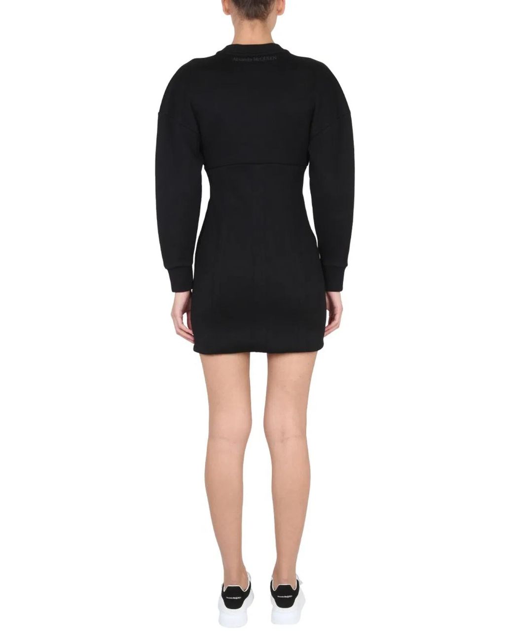 McQueen Black Mini Dress With Cocoon Sleeves