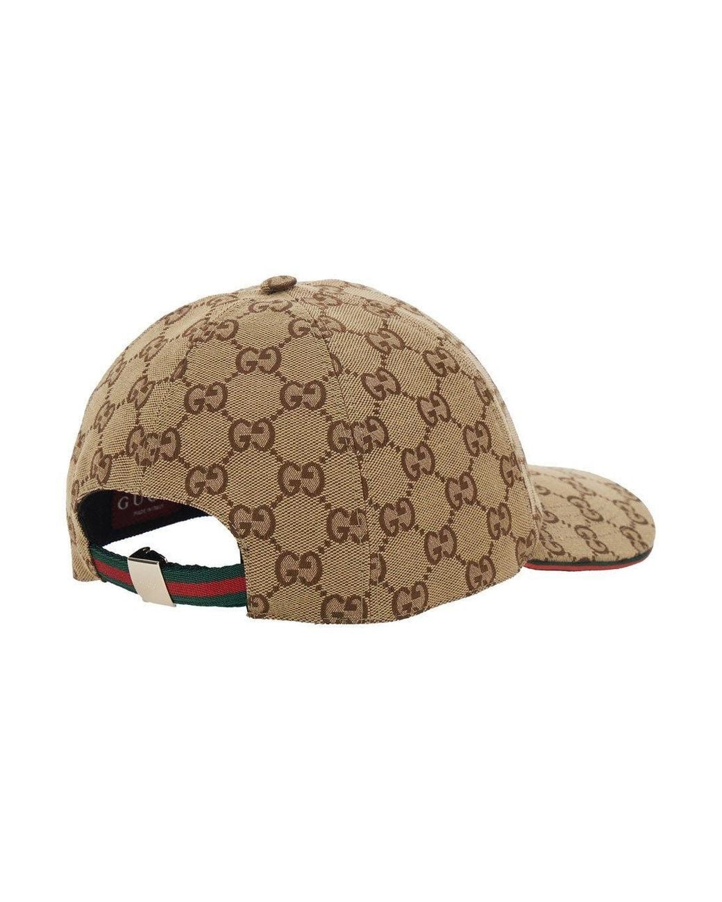 Gucci Natural Cap With Curved Visor Monogram